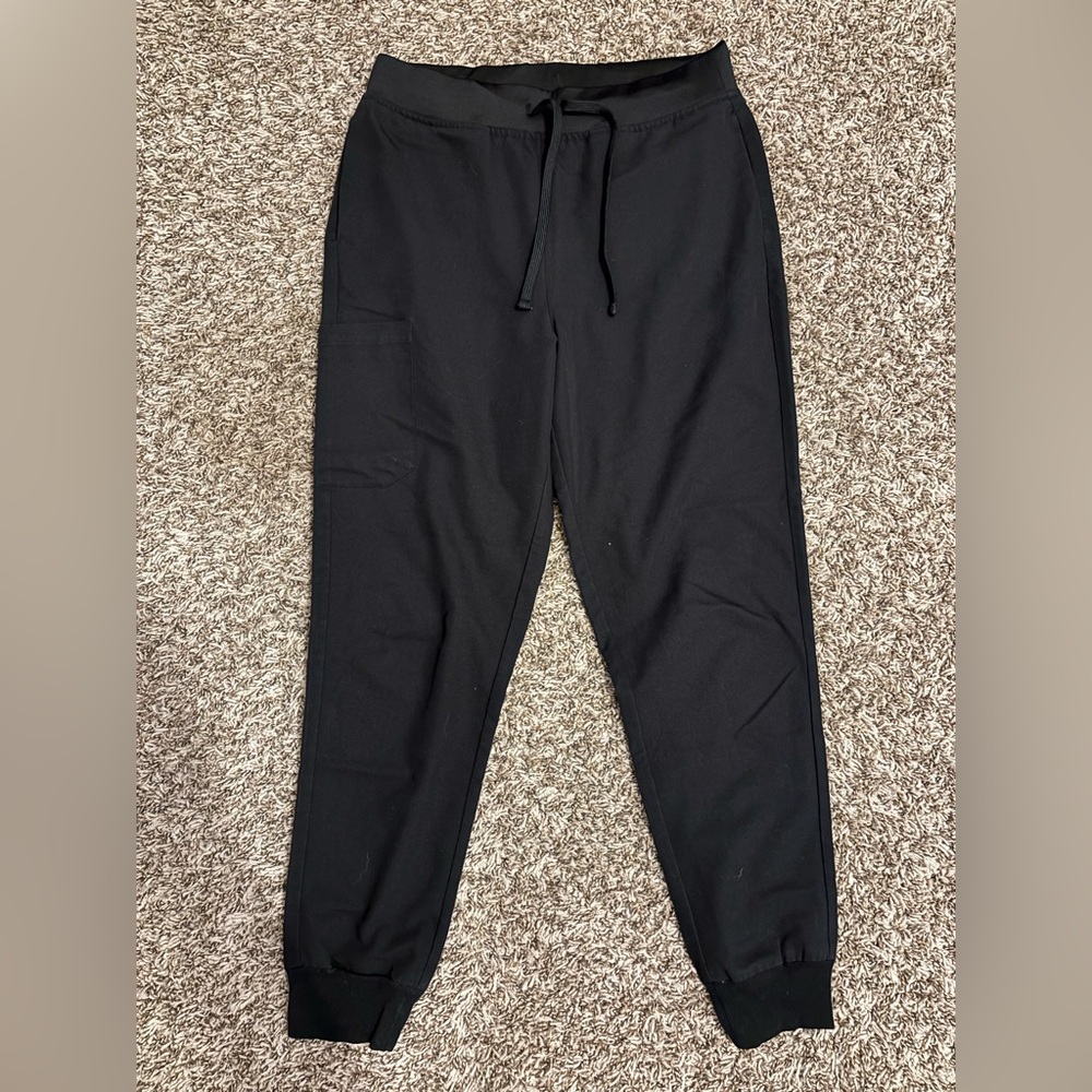 Mandala Black Scrub Joggers – Size Small (Set of 3)